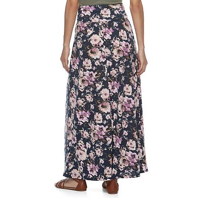 Juniors' Joe B Cinched Waist Floral Maxi Skirt
