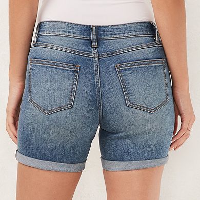 Women's LC Lauren Conrad Mid-Length Cuffed Jean Shorts