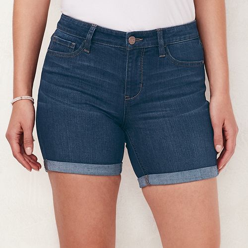 Women's LC Lauren Conrad MidLength Cuffed Jean Shorts
