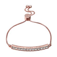 brilliance swarovski crystals jewelry tone adjustable bracelet rose gold filigree vine