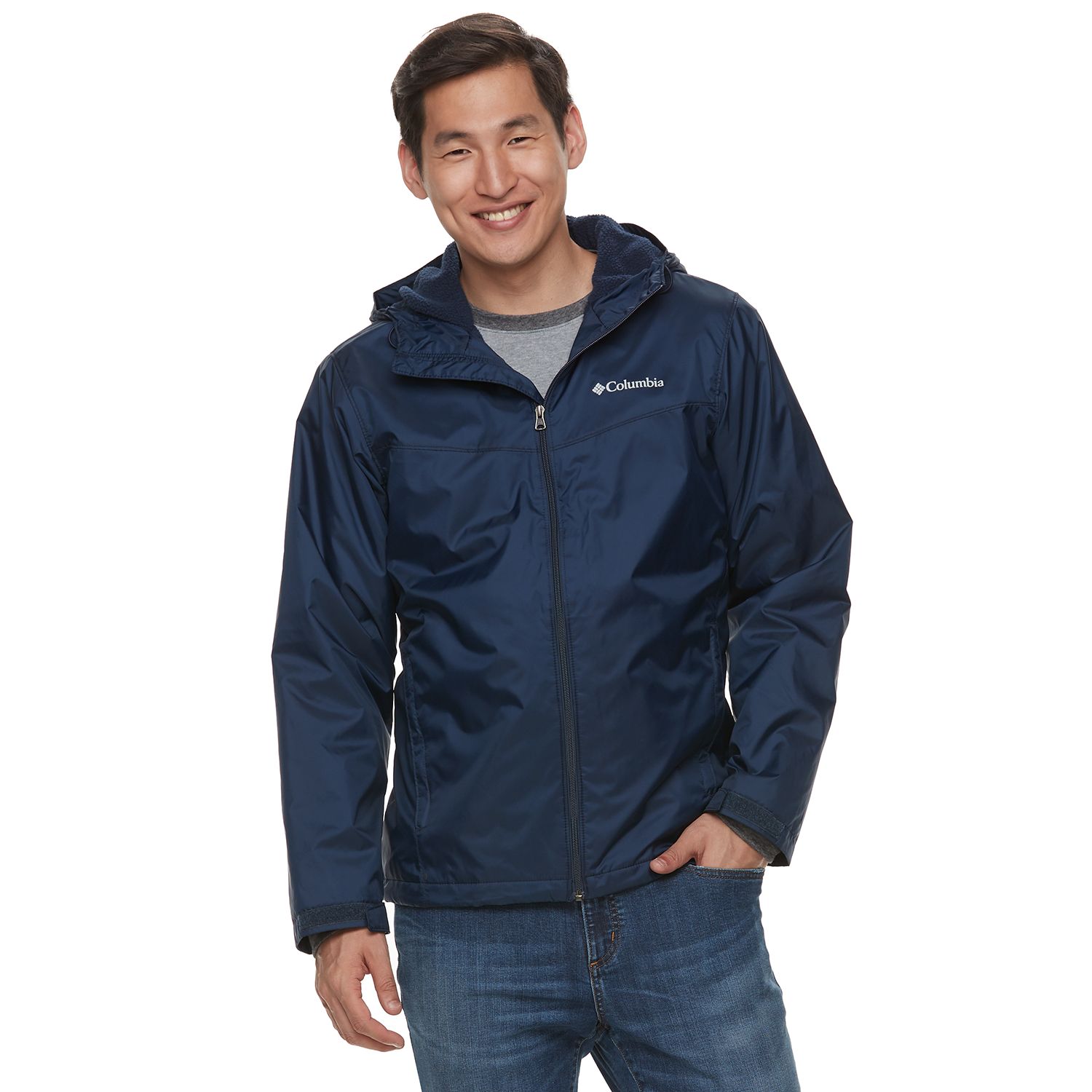 men's columbia weather drain rain jacket