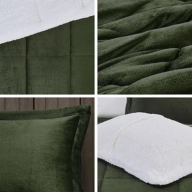 Woolrich Alton Plush to Sherpa Fleece Down Alternative Comforter Set