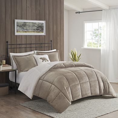 Woolrich Alton Plush to Sherpa Fleece Down Alternative Comforter Set