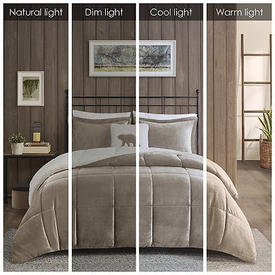 Woolrich Alton Plush to Sherpa Fleece Down Alternative Comforter Set