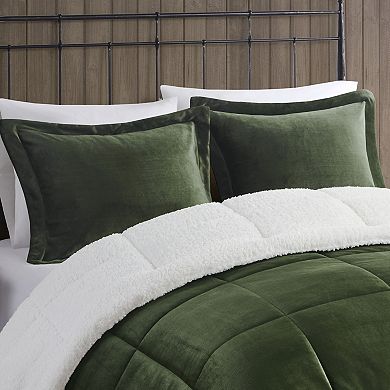 Woolrich Alton Plush to Sherpa Fleece Down Alternative Comforter Set