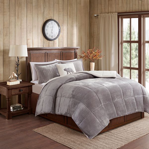 Woolrich Alton Plush to Sherpa Fleece Down Alternative Comforter Set ...