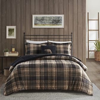 Woolrich Alton Plush to Sherpa Fleece Down Alternative Comforter Set with Throw Pillow