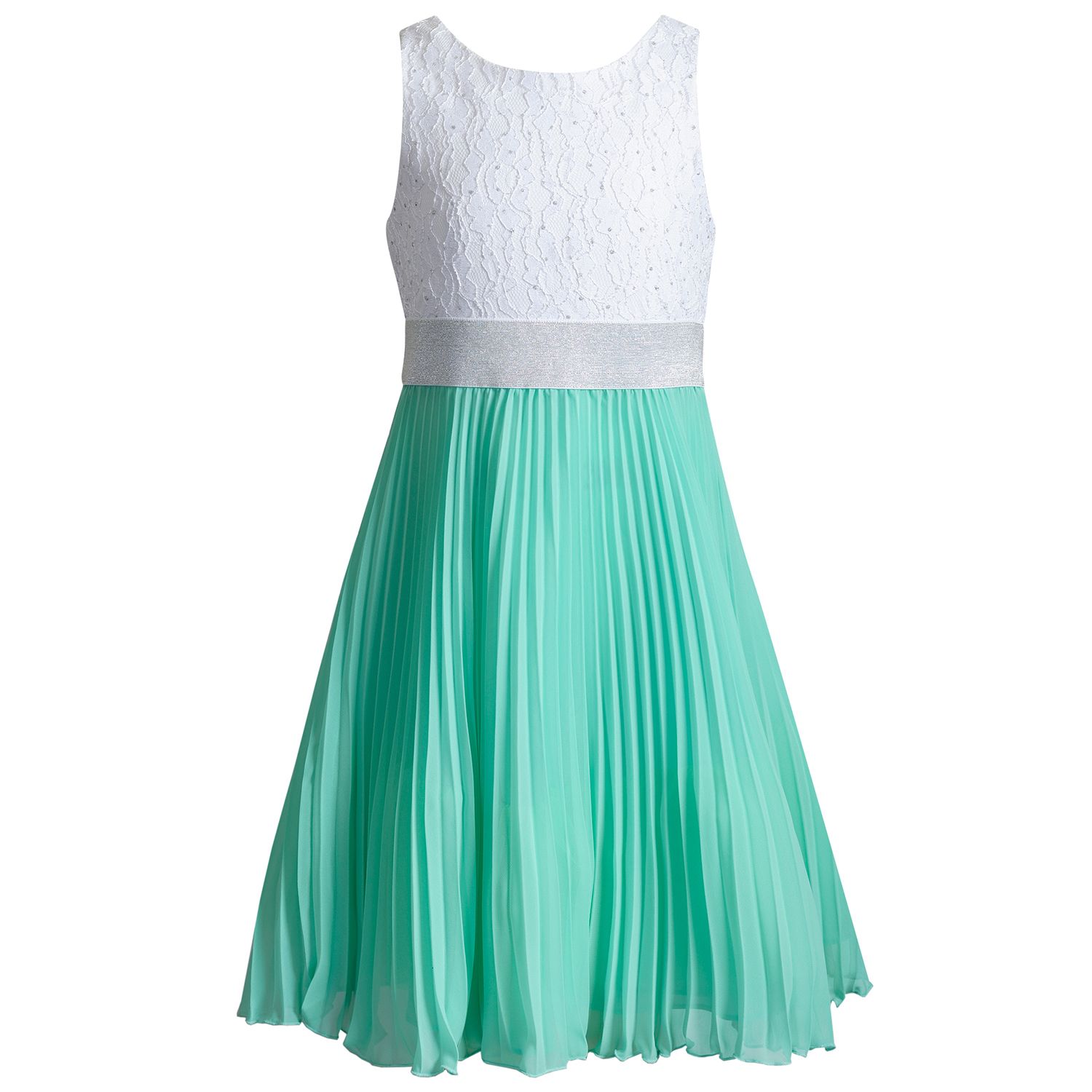 white and mint dress