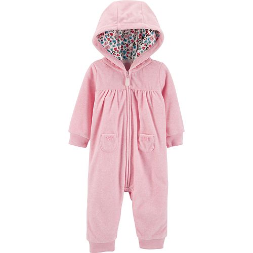 Baby Girl Carter's Floral Hooded Jumpsuit