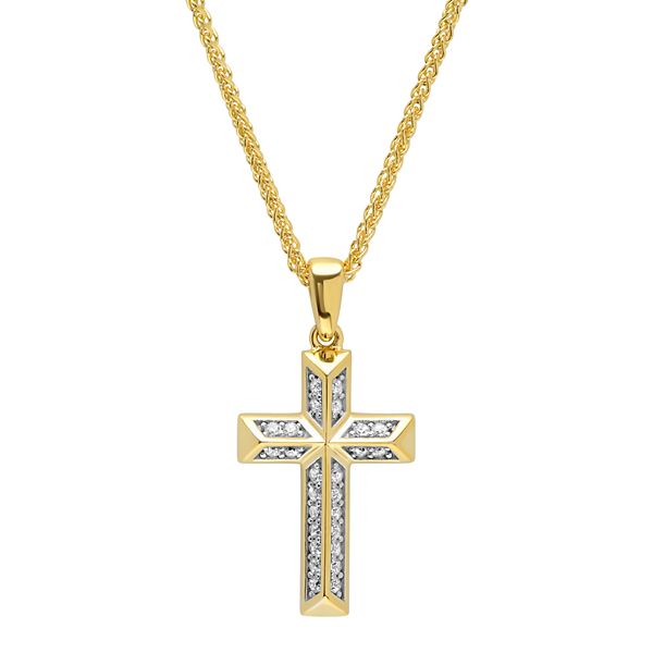 Macy's Men's Diamond Cross Pendant In 10k Gold (1/6 Reviews Necklaces ...