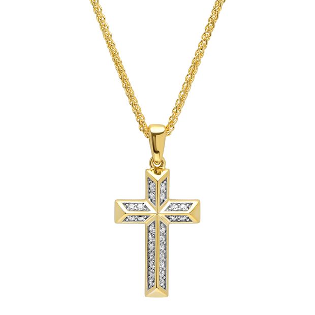 Mens gold deals cross necklaces 14k