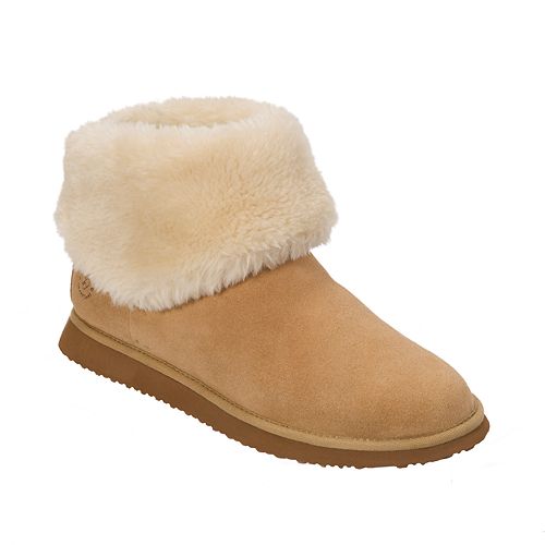 shearling slipper booties womens
