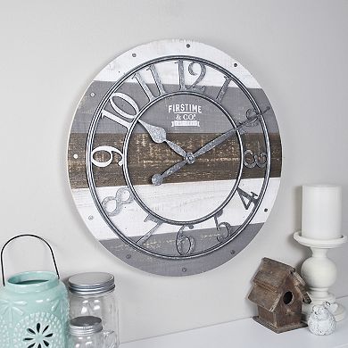 FirsTime Rustic Farmhouse Pallet Wall Clock
