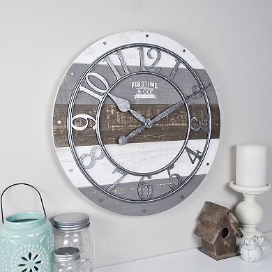 FirsTime Rustic Farmhouse Pallet Wall Clock 