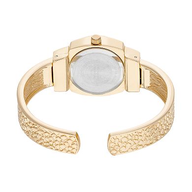 Women's Crystal Accent Textured Bangle Watch