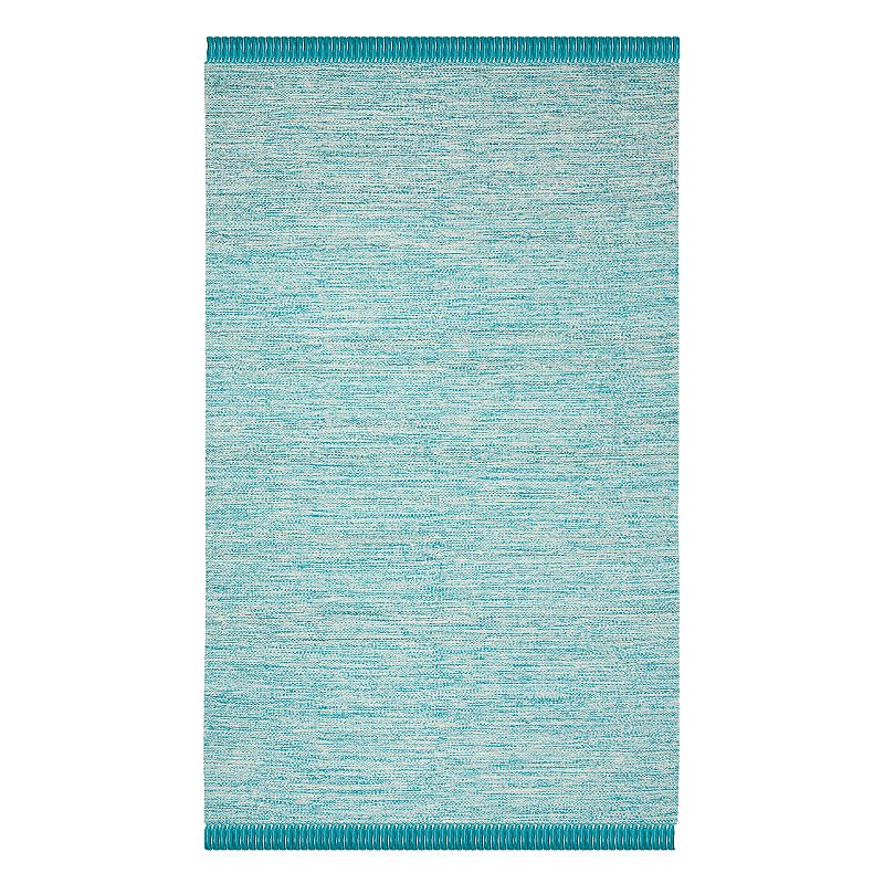 Safavieh Montauk Zephyr Solid Rug, Turquoise/Blue, 5X8 Ft