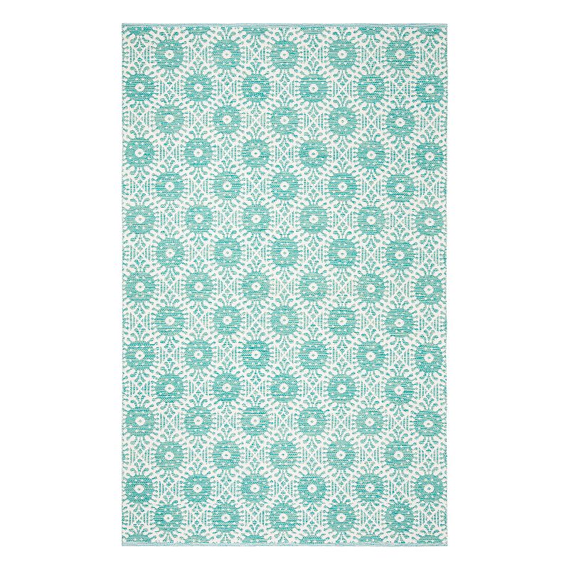 Safavieh Montauk Dylan Geometric Rug, Turquoise/Blue, 8X10 Ft