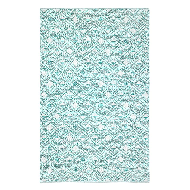 Safavieh Montauk Haley Geometric Rug, Turquoise/Blue, 5X8 Ft