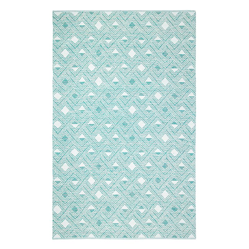 Safavieh Montauk Haley Geometric Rug, Turquoise/Blue, 5X8 Ft