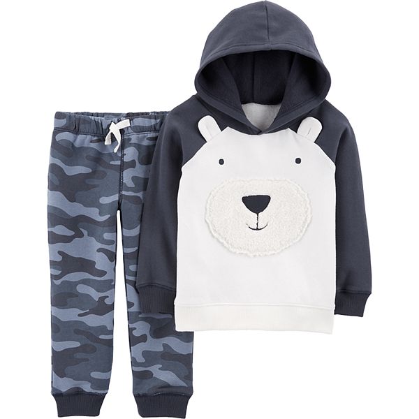 Toddler Boy Carter's Polar Bear Hoodie & Camo Pants Set