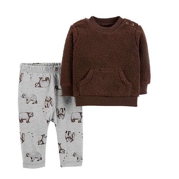 Baby Boy Carter's Sherpa Sweatshirt u0026 Bear Pants Set