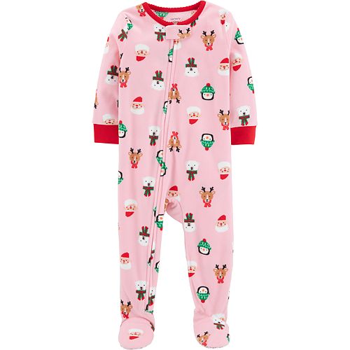 Baby Girl Carter's Microfleece Santa, Penguin & Reindeer Christmas