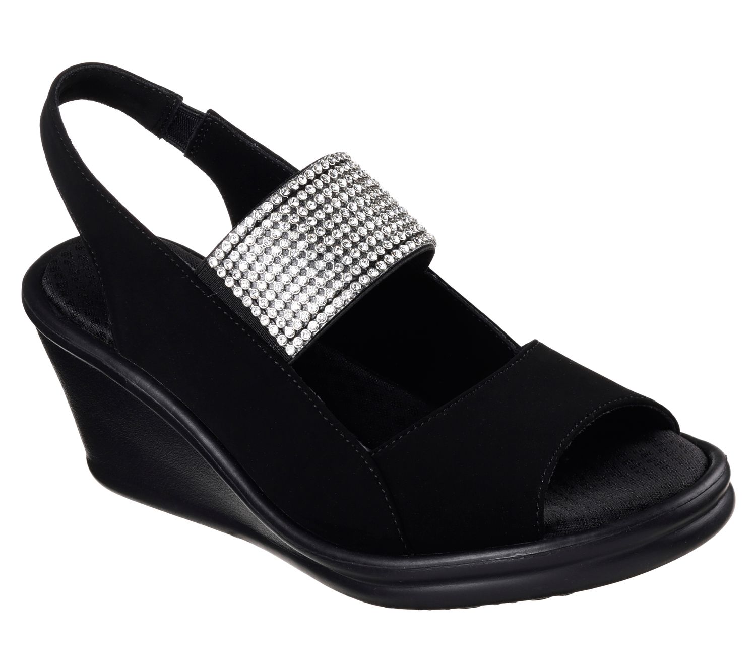 skechers cali rumblers sparkle on wedge sandal