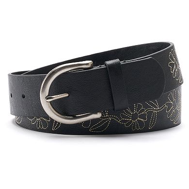 Women's Relic by Fossil Floral Stitched Belt