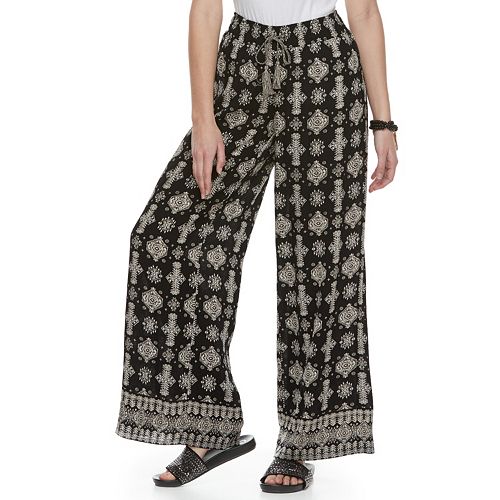 Juniors Mudd® Print Wide Leg Soft Pants