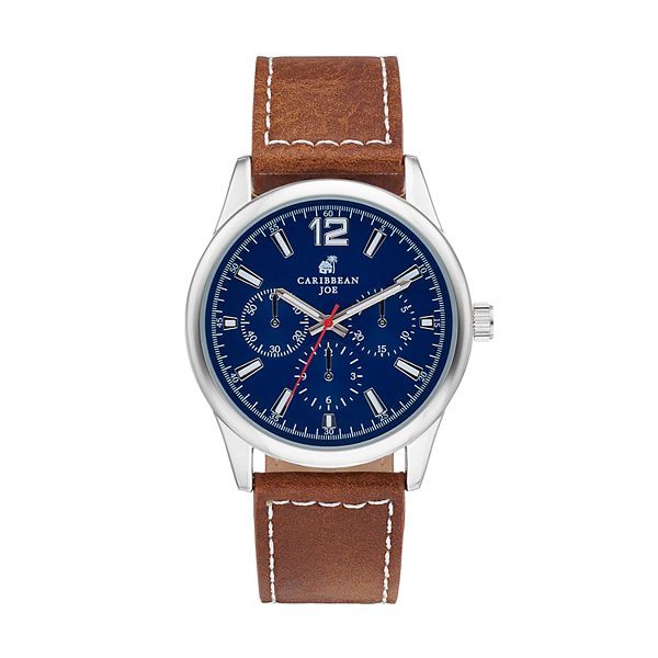 Caribbean Joe Mens Watch Features a Silver-Tone Chronograph Detail