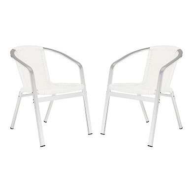 Safavieh Indoor / Outdoor Stacking Wicker Arm Chair 2-piece Set