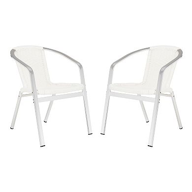 Safavieh Indoor / Outdoor Stacking Wicker Arm Chair 2-piece Set 