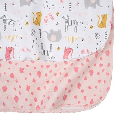 Just Born 4-pack Flannel Heart Swaddle Blankets