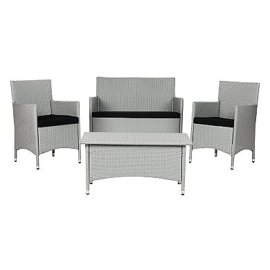 Safavieh Indoor / Outdoor Wicker Chair, Loveseat & Coffee Table 4-piece Set