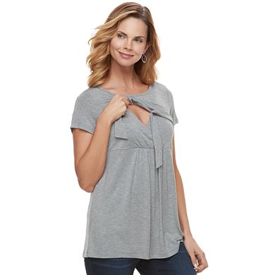 Maternity a:glow Tie Accent Popover Nursing Tee