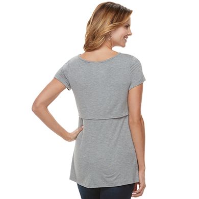 Maternity a:glow Tie Accent Popover Nursing Tee