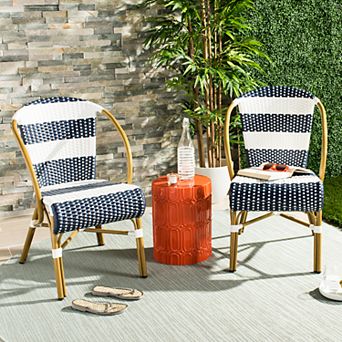 Safavieh Indoor / Outdoor Striped Stacking Bistro Chair 2 pc Set