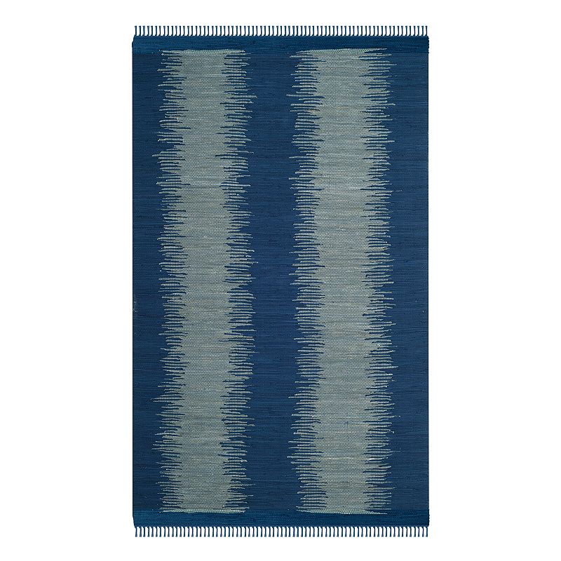 Safavieh Montauk Domenica Abstract Striped Rug, Blue, 6Ft Rnd