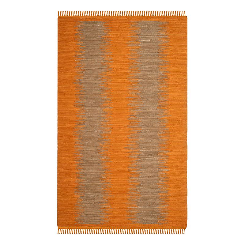 Safavieh Montauk Domenica Abstract Striped Rug, Orange, 6FT Sq