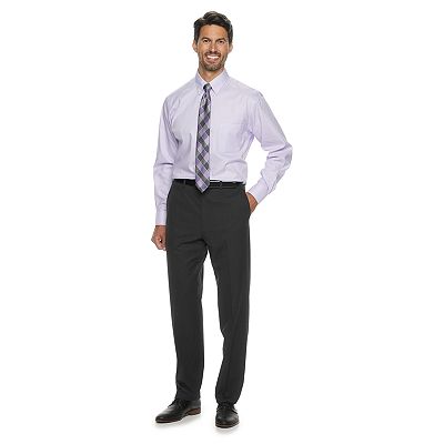 slim fit dress slacks Navy Melange Pants (Best Men's Performance Dress Pants/Slacks) – Twillory main image 0