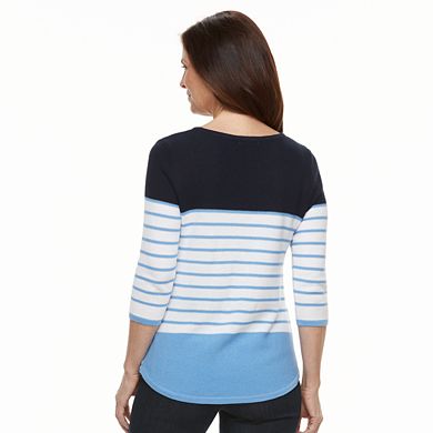 Women's Croft & Barrow® Striped Crewneck Sweater