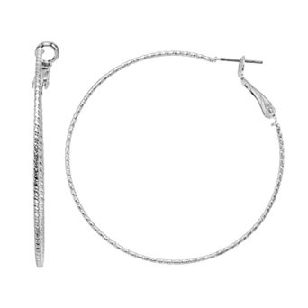 LC Lauren Conrad Textured Nickel Free Hoop Earrings