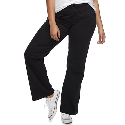 Juniors' Plus Size Unionbay Uniform Heather Twill Bootcut Pants