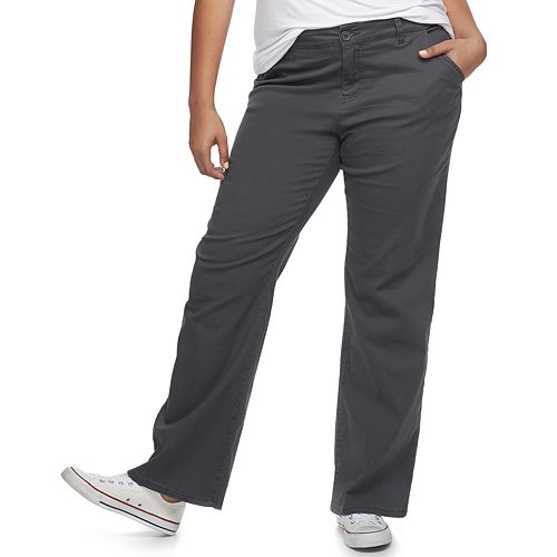 Juniors' Plus Size Unionbay Uniform Heather Twill Bootcut Pants