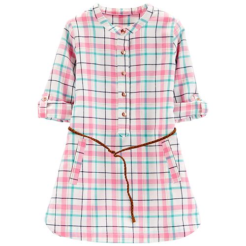 Toddler Girl Carter's Plaid Dress with Belt