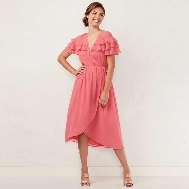 Women's LC Lauren Conrad Ruffle Sleeveless Wrap Midi Dress