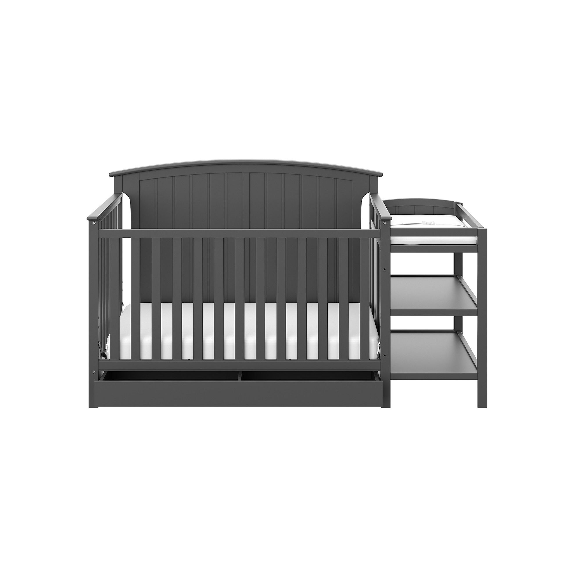 Storkcraft Steveston 4-in-1 Crib and Changer with Drawer, Gray