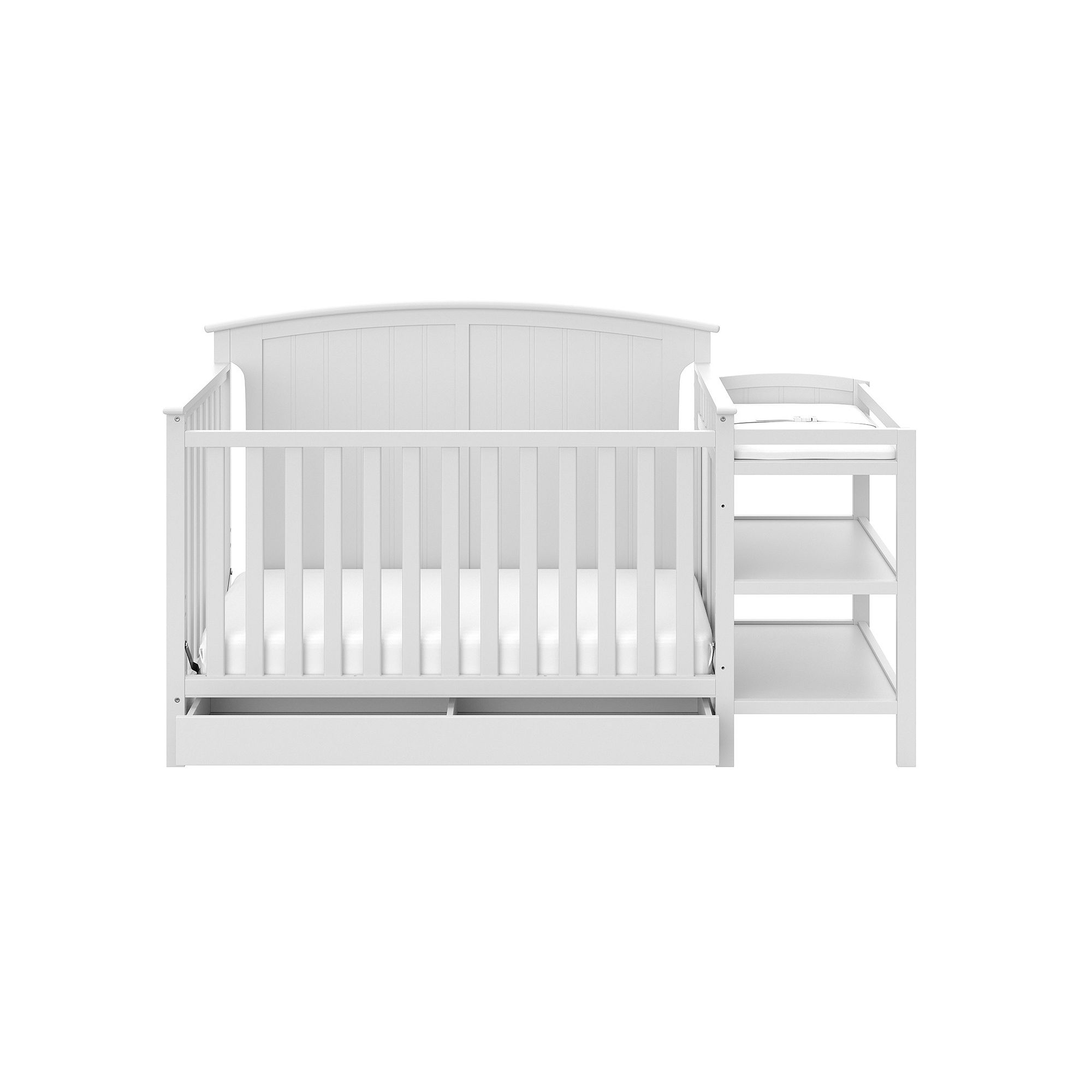 Storkcraft Steveston 4-in-1 Crib and Changer with Drawer, White