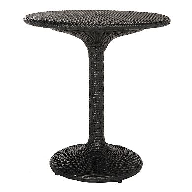 Safavieh Black Indoor / Outdoor Wicker Bistro Table 