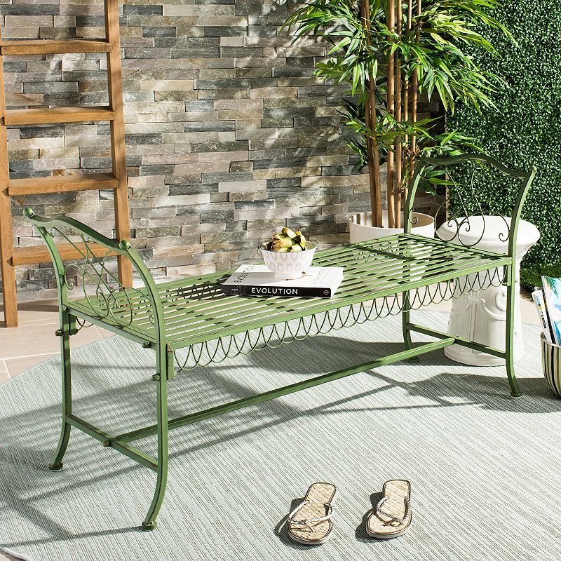 Safavieh Elegant Green Indoor / Outdoor Bench
